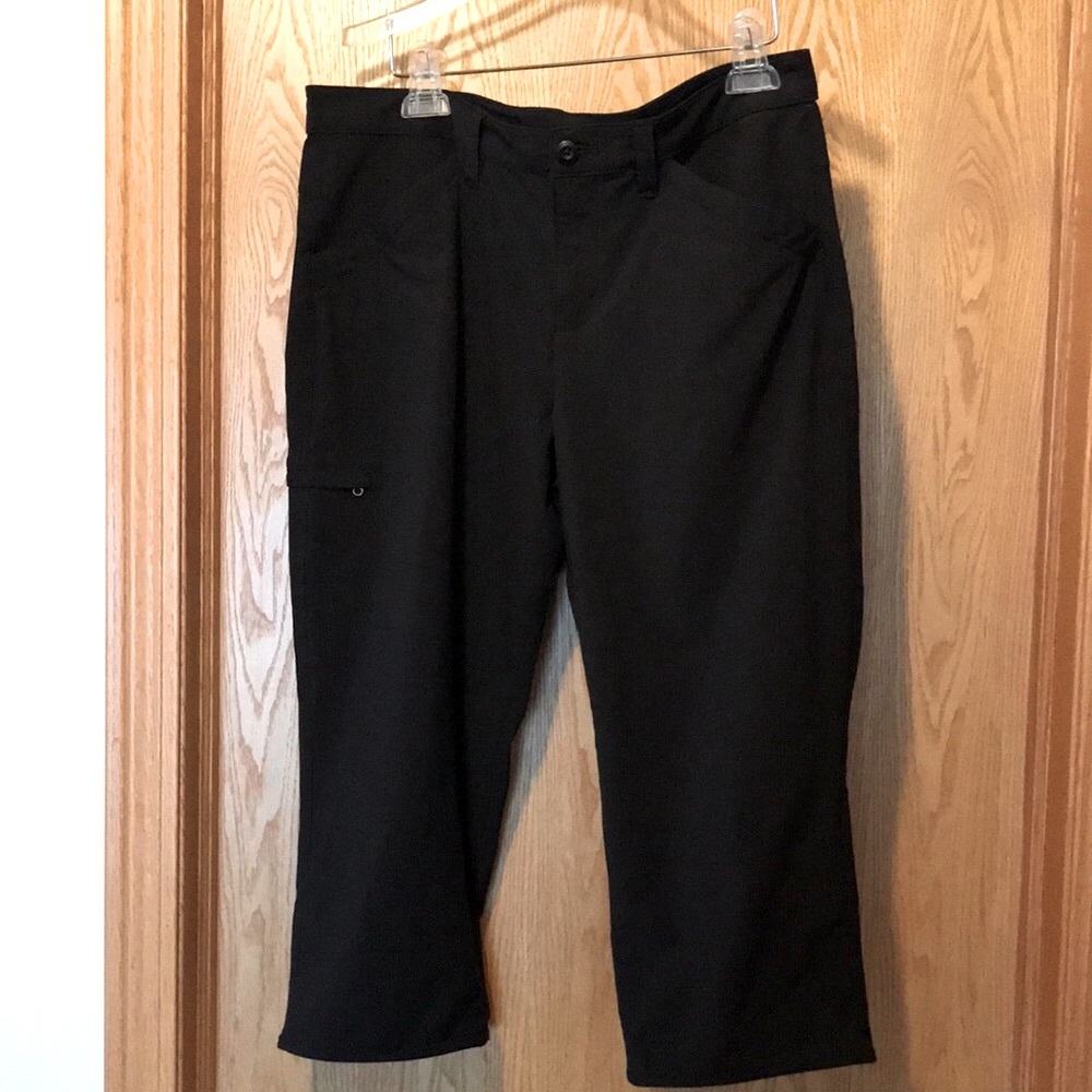 New Eddie Bauer 12 x 21” black Horizon Capri water travel camp hike fish pants